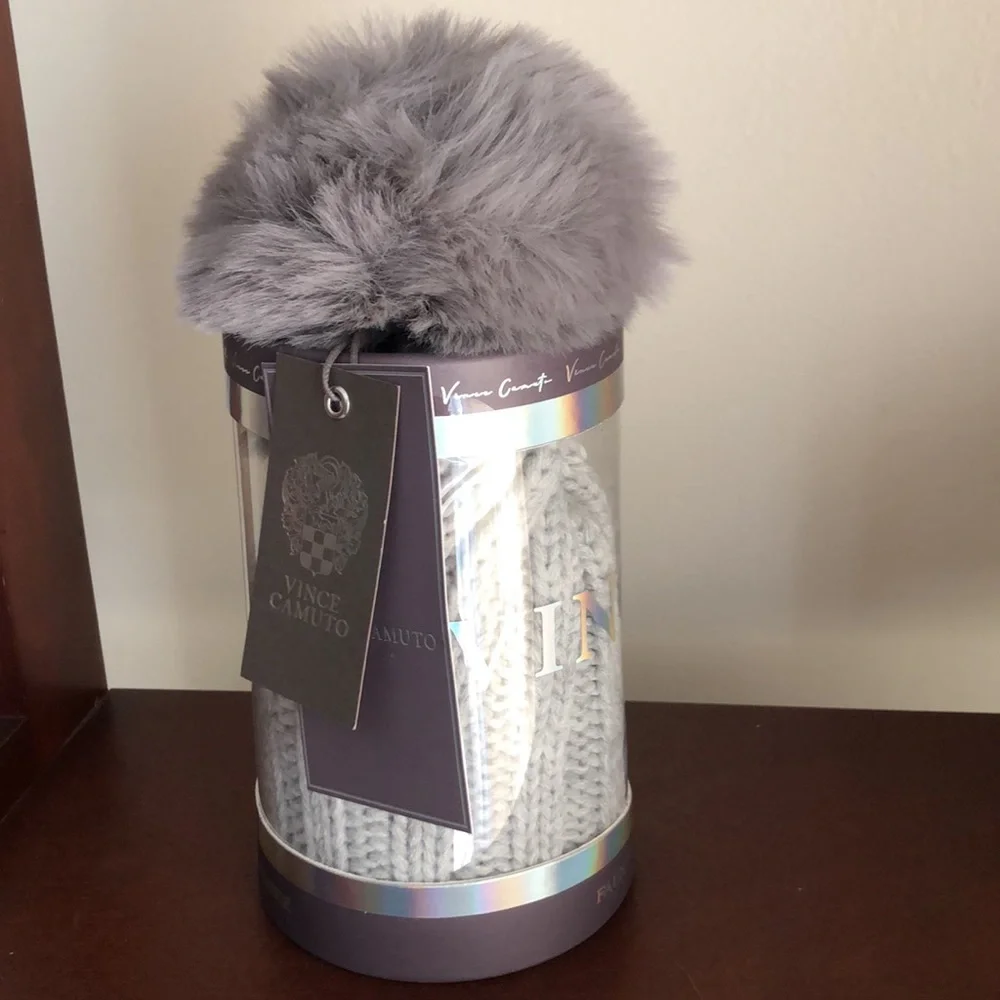 Vince Camuto Faux Fur Pom Beanie